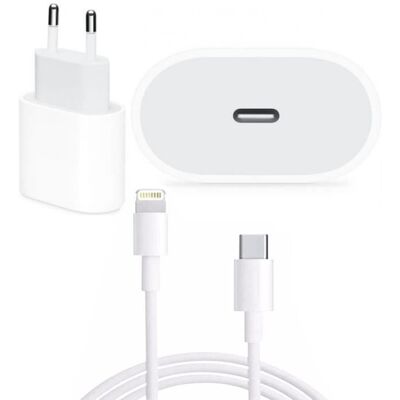 123 Chargeur Rapide 20W + Cable USB-C Lightning pour iPhone 14 Plus - Yuan Yuan Blanc - Publicité 123 Chargeur Rapide 20W + Cable USB-C Lightning pour iPhone 14 Plus - Yuan Yuan Blanc - Publicité