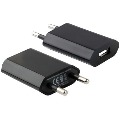 Chargeur adaptateur USB - secteur universel Noir - Publicité Chargeur adaptateur USB - secteur universel Noir - Publicité