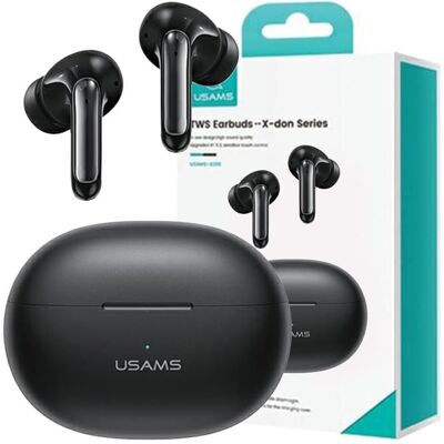 Usams Écouteurs Sans Fil - Bluetooth 5.3, Double Microphone, Annulation du Bruit - Noir - Publicité Usams Écouteurs Sans Fil - Bluetooth 5.3, Double Microphone, Annulation du Bruit - Noir - Publicité