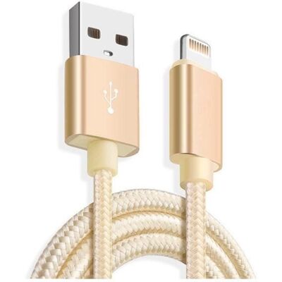 123 Cable Lightning pour iPad Pro 12 9 2015 12.9-iPad Pro 12.9 2017 12.9 - Nylon Or 1 Mètre - Yuan Yuan Jaune - Publicité 123 Cable Lightning pour iPad Pro 12 9 2015 12.9-iPad Pro 12.9 2017 12.9 - Nylon Or 1 Mètre - Yuan Yuan Jaune - Publicité
