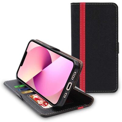 Étui Portefeuille - ebestStar - Apple iPhone 13 mini - Housse protection PU Cuir Porte-Cartes Support Stand - Noir / Rouge Noir - Publicité Étui Portefeuille - ebestStar - Apple iPhone 13 mini - Housse protection PU Cuir Porte-Cartes Support Stand - Noir / Rouge Noir - Publicité