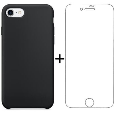 Coque + Film verre trempé - 123 - iPhone 7 - Noir - 9H Dureté - 0 26 mm Noir - Publicité Coque + Film verre trempé - 123 - iPhone 7 - Noir - 9H Dureté - 0 26 mm Noir - Publicité