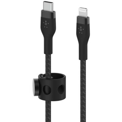 Câble USB-C vers Lightning - BELKIN - BoostCharge Pro Flex - 27W - 1m - Noir Noir - Publicité Câble USB-C vers Lightning - BELKIN - BoostCharge Pro Flex - 27W - 1m - Noir Noir - Publicité