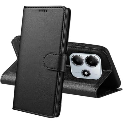 Coque pour Xiaomi Redmi Note 14 5G - Portefeuille Noir Rabat Clapet Aimanté Rangement Cartes Phonillico® Noir - Publicité Coque pour Xiaomi Redmi Note 14 5G - Portefeuille Noir Rabat Clapet Aimanté Rangement Cartes Phonillico® Noir - Publicité