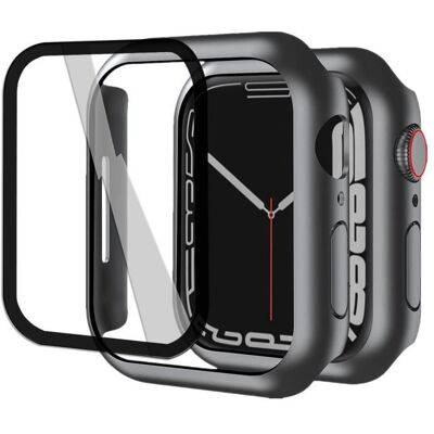 123 Verre trempé +Coque de protection souple silicone Noir pour Apple Watch Serie 8 45mm - Yuan Yuan Noir - Publicité 123 Verre trempé +Coque de protection souple silicone Noir pour Apple Watch Serie 8 45mm - Yuan Yuan Noir - Publicité