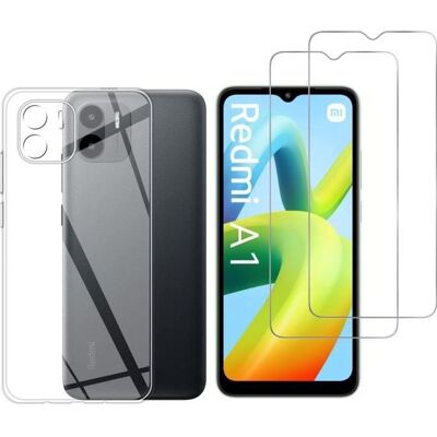 Coque pour Xiaomi Redmi A1 et 2 Verres Trempé Film Protection Ecran Phonillico® - Publicité Coque pour Xiaomi Redmi A1 et 2 Verres Trempé Film Protection Ecran Phonillico® - Publicité