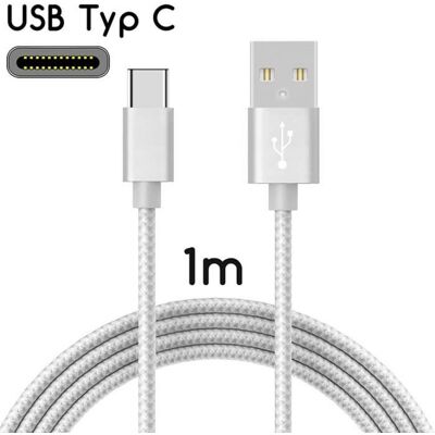 123 Cable de charge Rapide USB Type C nylon Argent pour iPhone 15 Pro 6.1 1 Mètre - Yuan Yuan - Publicité 123 Cable de charge Rapide USB Type C nylon Argent pour iPhone 15 Pro 6.1 1 Mètre - Yuan Yuan - Publicité