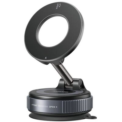 JOYROOM Support téléphone voiture magnétique avec chargeur sans fil - Fixation ventouse compatible MagSafe & Qi Noir - Publicité JOYROOM Support téléphone voiture magnétique avec chargeur sans fil - Fixation ventouse compatible MagSafe & Qi Noir - Publicité