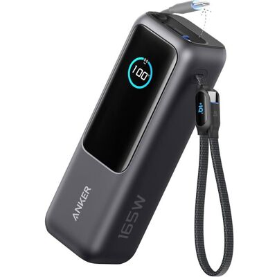 Batterie externe grise - ANKER - 25000 mAh - Li-poly - USB-C/USB-C 100W - USB-A 33W - 165W - 156 x 53 x 49 mm - 595 g Gris - Publicité Batterie externe grise - ANKER - 25000 mAh - Li-poly - USB-C/USB-C 100W - USB-A 33W - 165W - 156 x 53 x 49 mm - 595 g Gris - Publicité