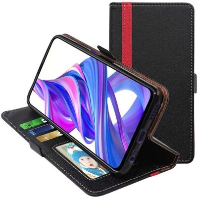 Étui Portefeuille - ebestStar - Honor 9X 9X Pro - Housse protection PU Cuir Porte-Cartes Support Stand - Noir / Rouge Noir - Publicité Étui Portefeuille - ebestStar - Honor 9X 9X Pro - Housse protection PU Cuir Porte-Cartes Support Stand - Noir / Rouge Noir - Publicité