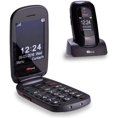 TTfone Lunar TT750 Téléphone à clapet avec gros boutons - Noir - Publicité TTfone Lunar TT750 Téléphone à clapet avec gros boutons - Noir - Publicité