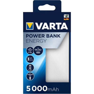Varta Energy 5000 mAh Power Bank en polymère de lithium - Power Bank - Publicité Varta Energy 5000 mAh Power Bank en polymère de lithium - Power Bank - Publicité