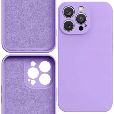 Coque en silicone violette pour iPhone 14 Plus - Hurtel - Publicité Coque en silicone violette pour iPhone 14 Plus - Hurtel - Publicité