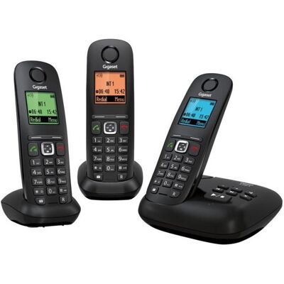 Gigaset A540A Trio Téléphone Sans Fil Répondeur Noir Noir - Publicité Gigaset A540A Trio Téléphone Sans Fil Répondeur Noir Noir - Publicité