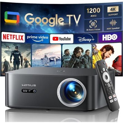 Vidéoprojecteur - WIMIUS - K13 - Compat. 4K - 1500 ANSI lumens - Google TV intégré Noir - Publicité Vidéoprojecteur - WIMIUS - K13 - Compat. 4K - 1500 ANSI lumens - Google TV intégré Noir - Publicité