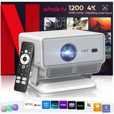 XGODY 4K Vidéoprojecteur Intelligent Whale TV Portable Beamer 1200 ANSI Full HD 1080P Rétroprojecteur WiFi avec ports HDMI USB Gris - Publicité XGODY 4K Vidéoprojecteur Intelligent Whale TV Portable Beamer 1200 ANSI Full HD 1080P Rétroprojecteur WiFi avec ports HDMI USB Gris - Publicité