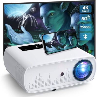 HOPVISION Vidéoprojecteur Projecteur vidéo WiFi 5G Bluetooth25000 Lux natif 1080P Full HD Retroprojecteur 4K Supporte350 Écran Home Blanc - Publicité HOPVISION Vidéoprojecteur Projecteur vidéo WiFi 5G Bluetooth25000 Lux natif 1080P Full HD Retroprojecteur 4K Supporte350 Écran Home Blanc - Publicité