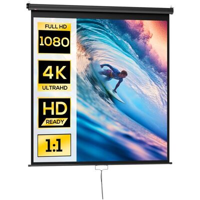 Écran de projection - écran vidéoprojecteur - HOMCOM - 99 pouces home cinéma 1:1 4K HD fixation mur plafond - acier - noir Noir - Publicité Écran de projection - écran vidéoprojecteur - HOMCOM - 99 pouces home cinéma 1:1 4K HD fixation mur plafond - acier - noir Noir - Publicité