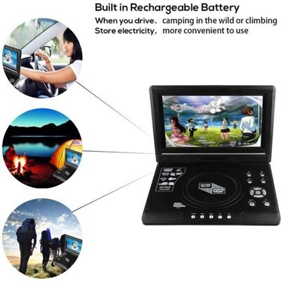 ONEVER 98 pouces Portable Lecteur CD/DVD écran LCD à écran plat de 270 degrés Lecteur de télévision Batterie rechargeable intégrée - Publicité ONEVER 98 pouces Portable Lecteur CD/DVD écran LCD à écran plat de 270 degrés Lecteur de télévision Batterie rechargeable intégrée - Publicité