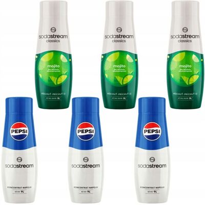 SODA STREAM 6x SIROP SODASTREAM 3x PEPSI Cola + 3x Concentré deau MOJITO MOHITO - Publicité SODA STREAM 6x SIROP SODASTREAM 3x PEPSI Cola + 3x Concentré deau MOJITO MOHITO - Publicité