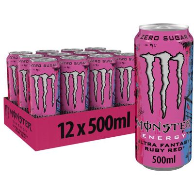 Boissons énergisantes sans sucre Monster Energy - Monster Energy Ultra Zero Sugar - Fantasy Ruby Red Pack de 12 - Publicité Boissons énergisantes sans sucre Monster Energy - Monster Energy Ultra Zero Sugar - Fantasy Ruby Red Pack de 12 - Publicité