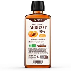 PLANETE AU NATUREL Huile végétale Abricot Biologique 250 ml - Planète au Naturel - Alimentaire - 100% Naturelle et pressée à froid - Publicité PLANETE AU NATUREL Huile végétale Abricot Biologique 250 ml - Planète au Naturel - Alimentaire - 100% Naturelle et pressée à froid - Publicité