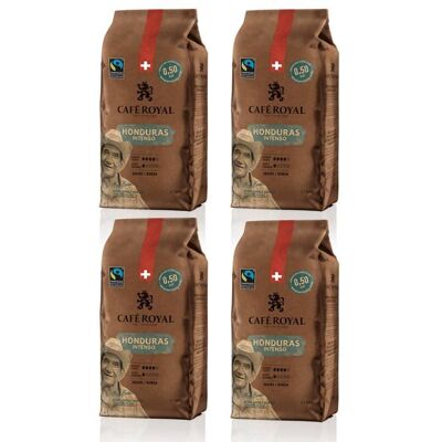 CAFE ROYAL 4 x 500 GR - Café Royal Honduras Intenso - Café Torréfié en Grains 100% Arabica - Intensité 4/5 - Certifiés Fairtrade - Publicité CAFE ROYAL 4 x 500 GR - Café Royal Honduras Intenso - Café Torréfié en Grains 100% Arabica - Intensité 4/5 - Certifiés Fairtrade - Publicité