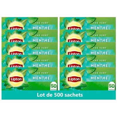 Lipton - Thé vert menthe 10x50 - 500 sachets - Publicité Lipton - Thé vert menthe 10x50 - 500 sachets - Publicité