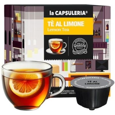 Thé Citron 96 capsules compatibles Nescafé Dolce Gusto 8 boîtes de 16 - La Capsuleria - Publicité Thé Citron 96 capsules compatibles Nescafé Dolce Gusto 8 boîtes de 16 - La Capsuleria - Publicité