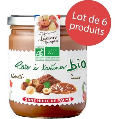 LUCIEN GEORGELIN LOT 6 x Pâte à tartiner aux noisettes et cacao BIO 400g - Publicité LUCIEN GEORGELIN LOT 6 x Pâte à tartiner aux noisettes et cacao BIO 400g - Publicité