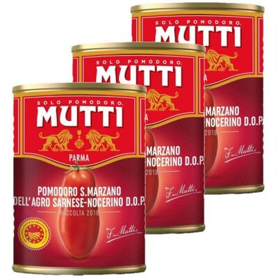 Mutti - Lot 3x Tomates San Marzano AOP - Boîte 400g - Publicité Mutti - Lot 3x Tomates San Marzano AOP - Boîte 400g - Publicité