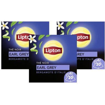 Lipton - Thé noir Earl grey x3 - 60 Teabags - Publicité Lipton - Thé noir Earl grey x3 - 60 Teabags - Publicité