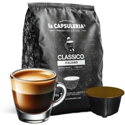Café Classico Italiano 160 capsules compatibles Nescafé Dolce Gusto 10 boîtes de 16 - La Capsuleria - Publicité Café Classico Italiano 160 capsules compatibles Nescafé Dolce Gusto 10 boîtes de 16 - La Capsuleria - Publicité