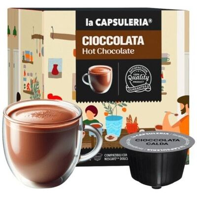 Chocolat Chaud 96 capsules compatibles Nescafé Dolce Gusto 8 boîtes de 16 - La Capsuleria - Publicité Chocolat Chaud 96 capsules compatibles Nescafé Dolce Gusto 8 boîtes de 16 - La Capsuleria - Publicité