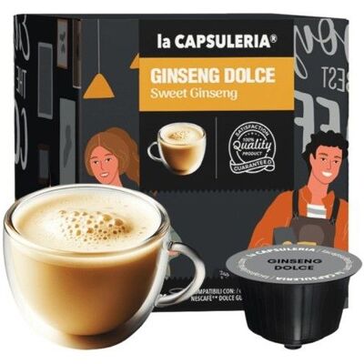 Café & Ginseng 96 capsules compatibles Nescafé Dolce Gusto 8 boîtes de 16 - La Capsuleria - Publicité Café & Ginseng 96 capsules compatibles Nescafé Dolce Gusto 8 boîtes de 16 - La Capsuleria - Publicité
