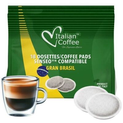 Café Gran Brasil 180 dosettes compatibles Senseo 10 boîtes de 18 - La Capsuleria - Publicité Café Gran Brasil 180 dosettes compatibles Senseo 10 boîtes de 18 - La Capsuleria - Publicité