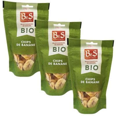 B&S - Lot 3x Chips de bananes BIO - B&S - sachet 70g - Publicité B&S - Lot 3x Chips de bananes BIO - B&S - sachet 70g - Publicité