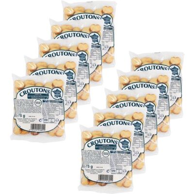 Agidra - Lot 10x Croûtons goût ail - Sachet 75g - Publicité Agidra - Lot 10x Croûtons goût ail - Sachet 75g - Publicité