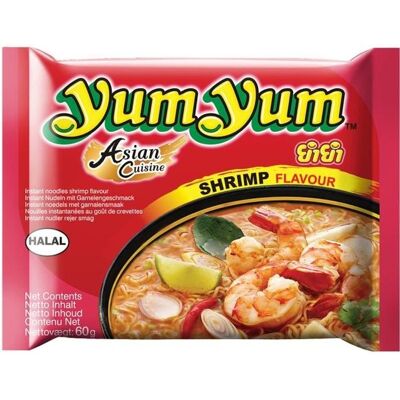 Nouilles Chinoises aux Crevettes Yumyum Soupe de Nouilles Instantanées Carton de 30 - Publicité Nouilles Chinoises aux Crevettes Yumyum Soupe de Nouilles Instantanées Carton de 30 - Publicité