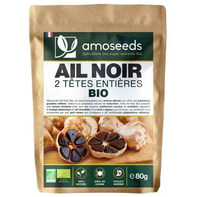 AMOSEEDS Ail Noir BIO - 2 Têtes Entières - Publicité AMOSEEDS Ail Noir BIO - 2 Têtes Entières - Publicité