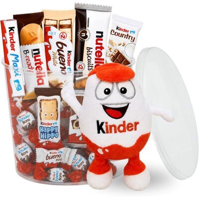 PRO DISTRI Box gourmande Kinderino et Nutella 770 g - 14 biscuits 40 chocolats + peluche - Publicité PRO DISTRI Box gourmande Kinderino et Nutella 770 g - 14 biscuits 40 chocolats + peluche - Publicité