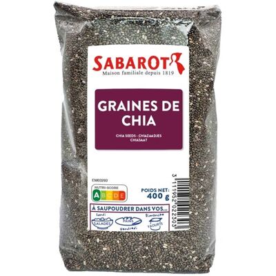 Graines de chia sachet de 400g Sabarot - Publicité Graines de chia sachet de 400g Sabarot - Publicité