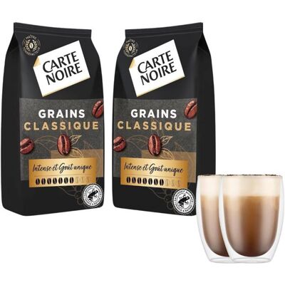 Carte Noire grains classique x2 + tasse 40cl - Publicité Carte Noire grains classique x2 + tasse 40cl - Publicité