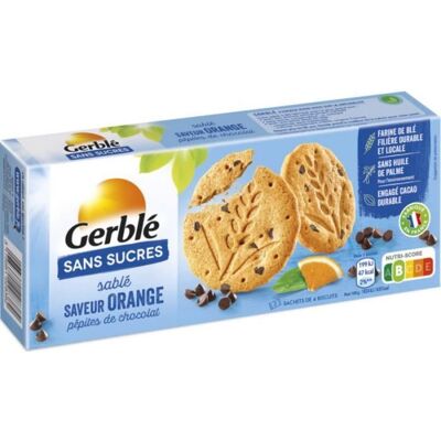 Gerblé sans Sucres Sablé Orange Pépites de Chocolat 132g - Publicité Gerblé sans Sucres Sablé Orange Pépites de Chocolat 132g - Publicité
