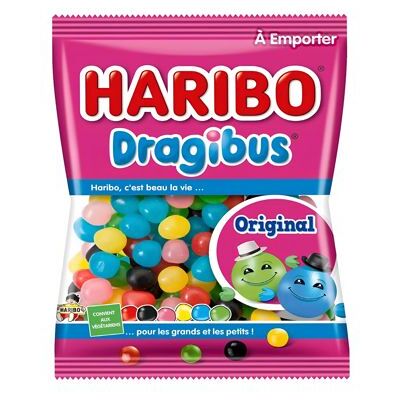 Bonbon - HARIBO - Mini Dragibus - 40 g - Sachet individuel 10x10 cm - Multicolore - Publicité Bonbon - HARIBO - Mini Dragibus - 40 g - Sachet individuel 10x10 cm - Multicolore - Publicité