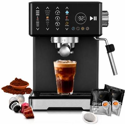 OEM Machine à café intelligente: Café moulu / capsules de café / dosettes de café température / quantité deau / pression réglables Noir - Publicité OEM Machine à café intelligente: Café moulu / capsules de café / dosettes de café température / quantité deau / pression réglables Noir - Publicité
