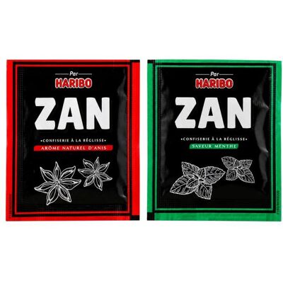 HARIBO ZAN – Lot de 2 Confiseries à la Réglisse – Arôme Naturel d’Anis + Saveur Menthe – Sachets Assortis - Publicité HARIBO ZAN – Lot de 2 Confiseries à la Réglisse – Arôme Naturel d’Anis + Saveur Menthe – Sachets Assortis - Publicité