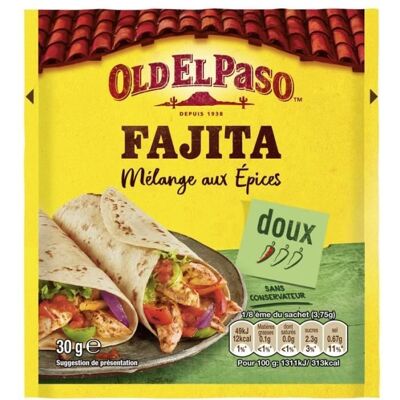 OLD EL PASO - Mélange DÉpices Pour Fajitas 30G - Lot De 4 - Publicité OLD EL PASO - Mélange DÉpices Pour Fajitas 30G - Lot De 4 - Publicité