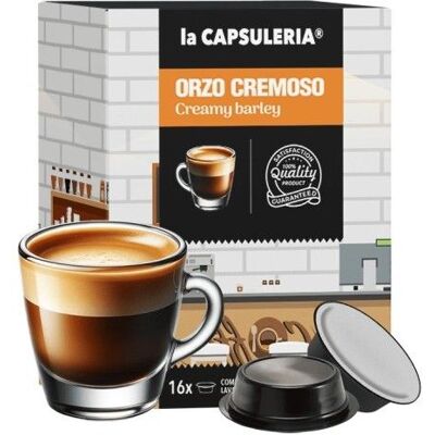Orge Crémeuse 128 capsules compatibles Lavazza A Modo Mio 8 boîtes de 16 - La Capsuleria - Publicité Orge Crémeuse 128 capsules compatibles Lavazza A Modo Mio 8 boîtes de 16 - La Capsuleria - Publicité
