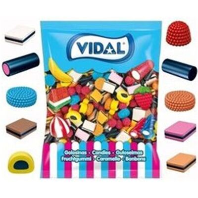 Bonbons Vidal all sorts licorice sachet de 1 kg - Publicité Bonbons Vidal all sorts licorice sachet de 1 kg - Publicité